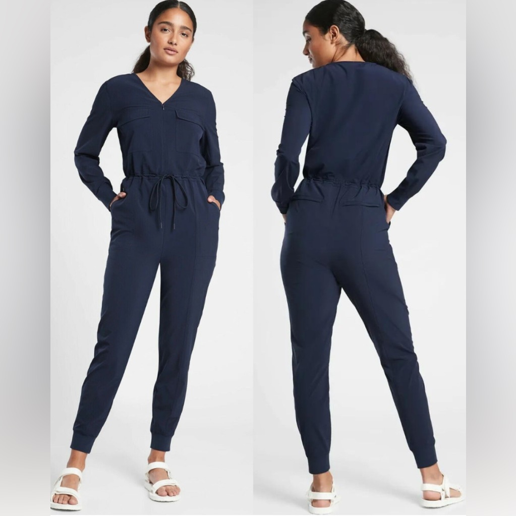 Nwt Athleta Navy Blue Zumba Jumpsuit Romper S